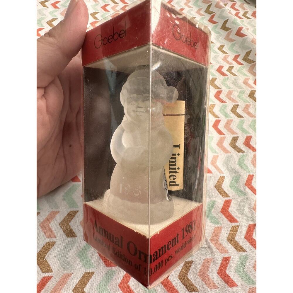 1981 NEW Goebel Annual Frosted Crystal Ornament in Box West Germany